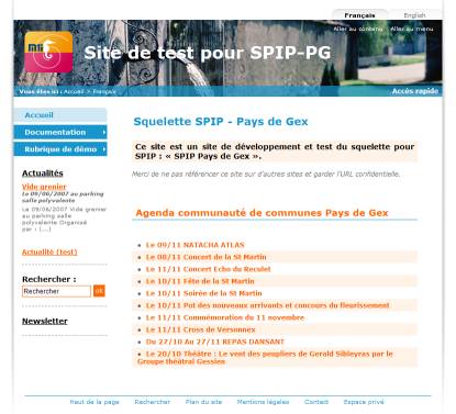 Page d'accueil